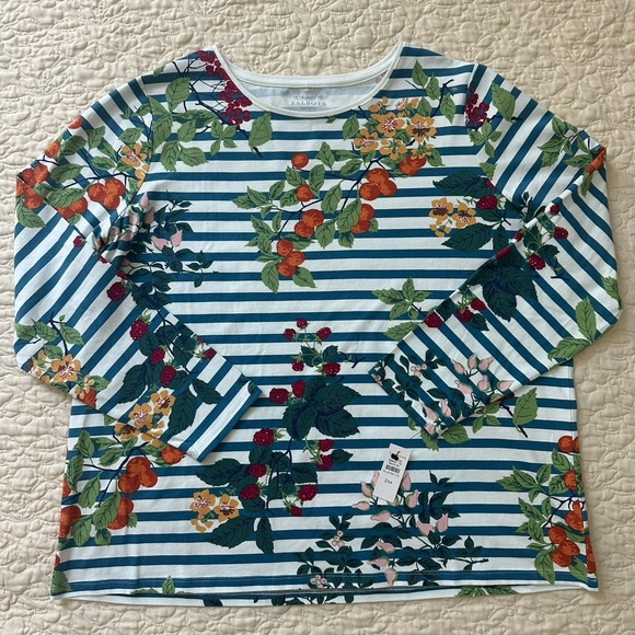 Talbots Tee Shirt Top Women's Plus 2XP Sleeve 3/4 Top Cotton Stretch Floral NWT - Picture 5 of 12